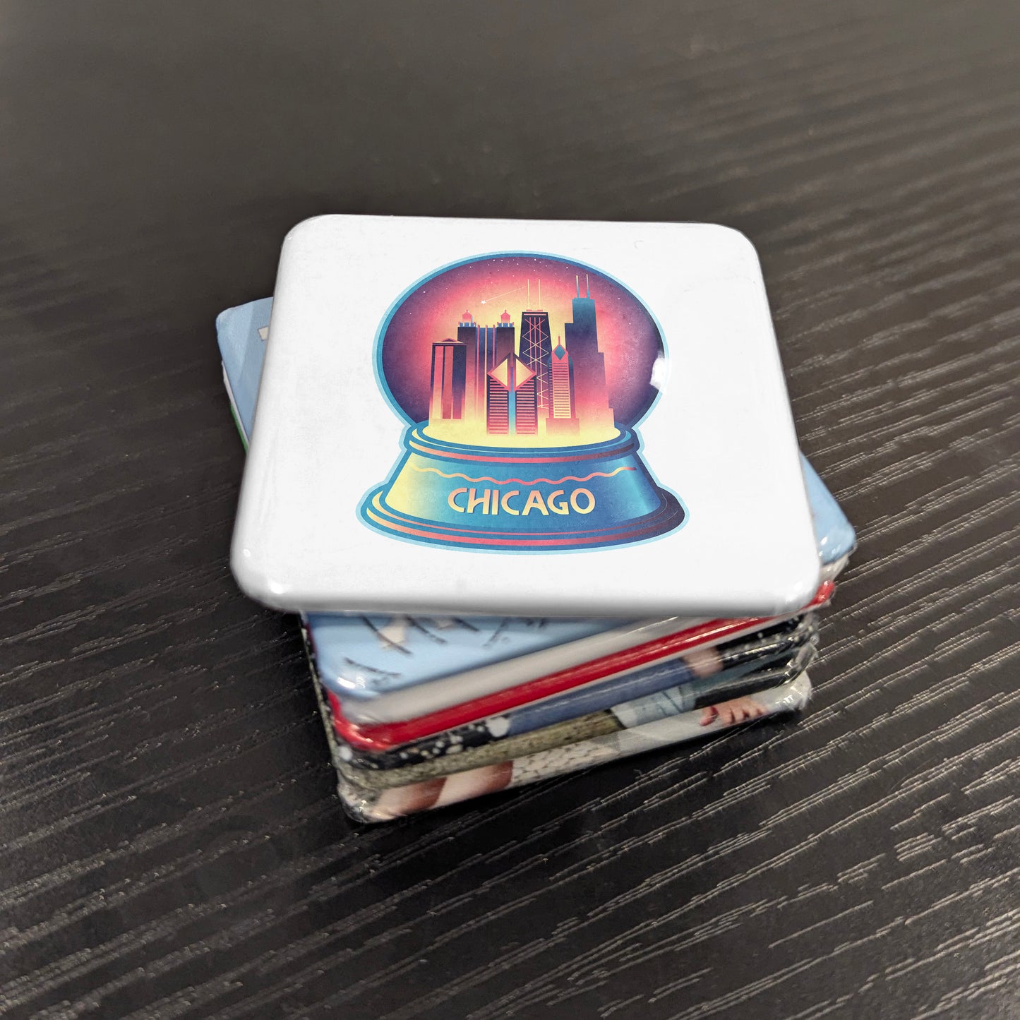 Chicago Illinois Magnet | Snow Globe Skyline | 2×2 | Made in Canada - PhiloPerse