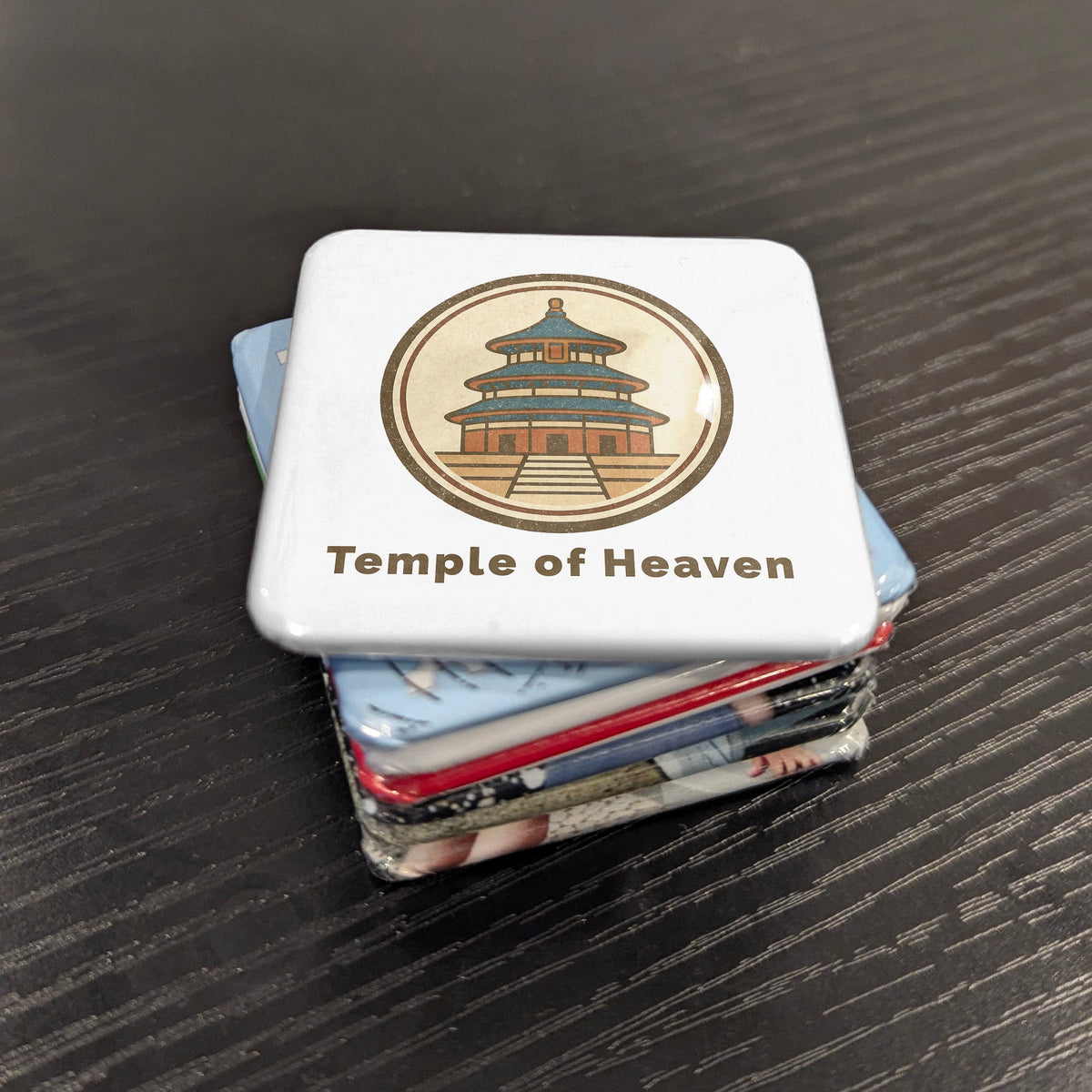 China Asia Magnet | Temple of Heaven Vintage Badge of Beijing | 2x2 | Made in Canada
