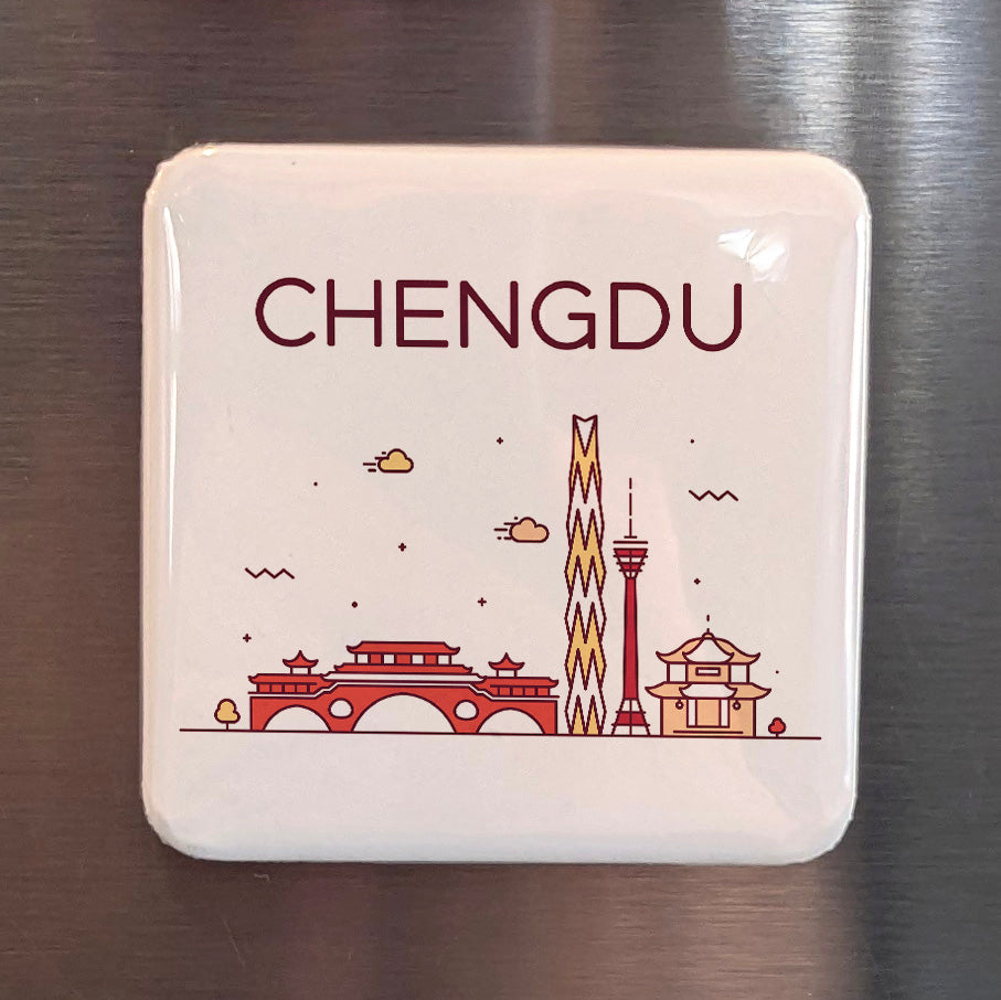 Chengdu China Asia Magnet | Panda Capital of the Sichuan Basin | 2x2 | Made in Canada