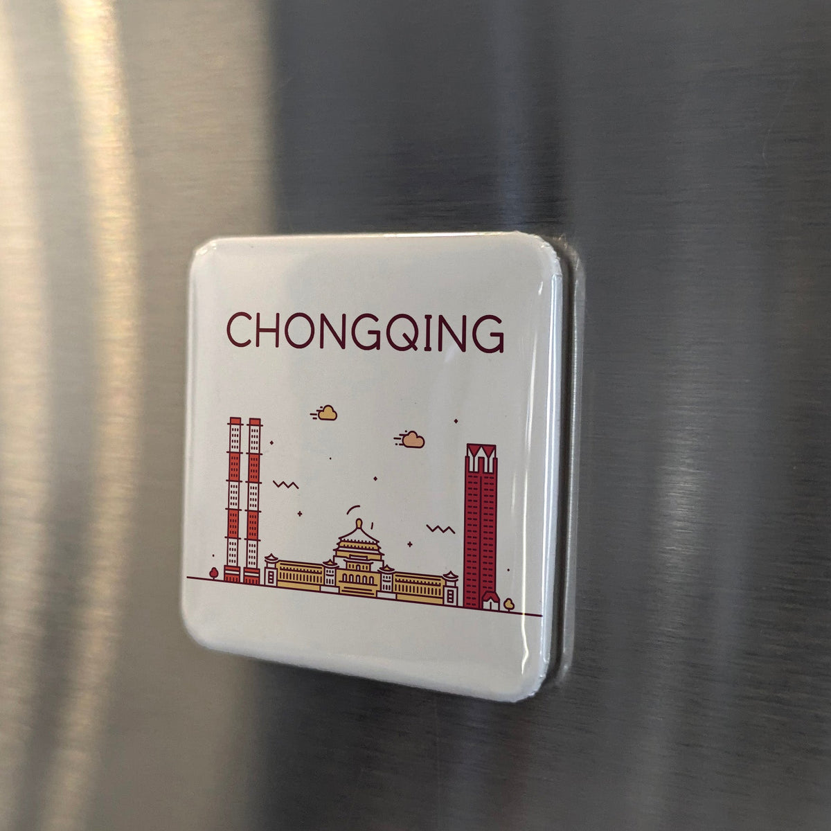 Chongqing China Asia Magnet | Mountain City on the Yangtze River | 2x2 | Made in Canada