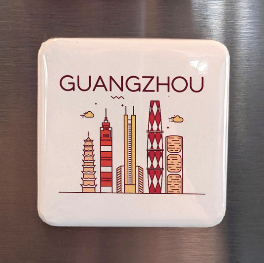 Guangzhou China Asia Magnet | Canton Gateway of the Pearl River Delta | 2x2 | Made in Canada - PhiloPerse