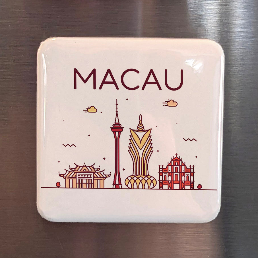 Macau China Asia Magnet | Las Vegas of the Orient on the Pearl River | 2x2 | Made in Canada