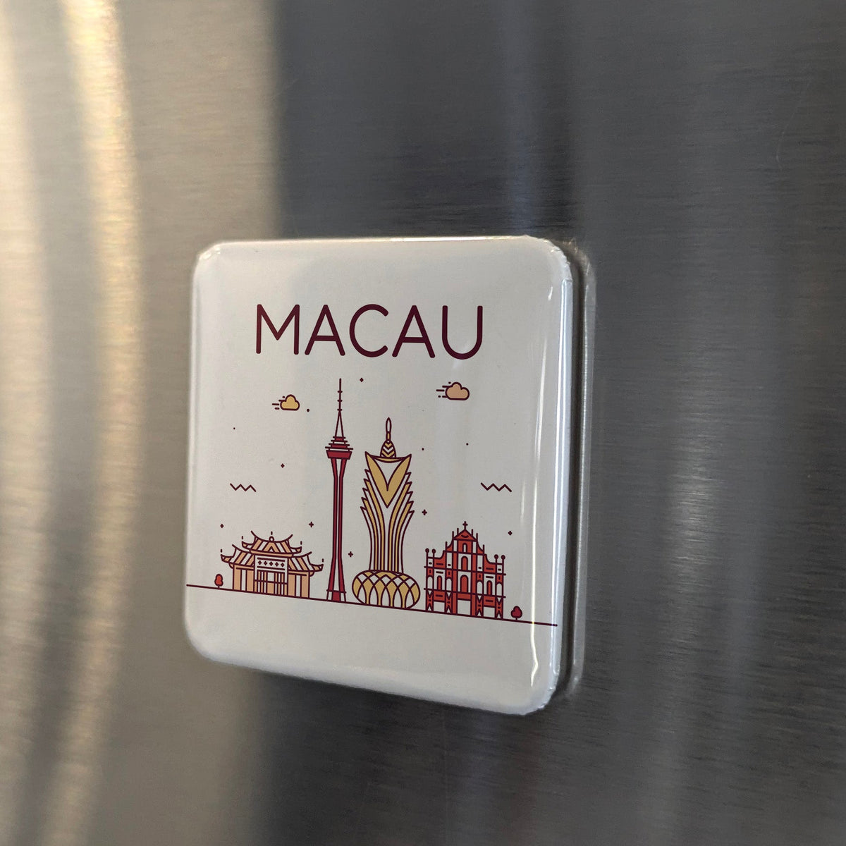 Macau China Asia Magnet | Las Vegas of the Orient on the Pearl River | 2x2 | Made in Canada