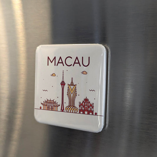 Macau China Asia Magnet | Las Vegas of the Orient on the Pearl River | 2x2 | Made in Canada - PhiloPerse