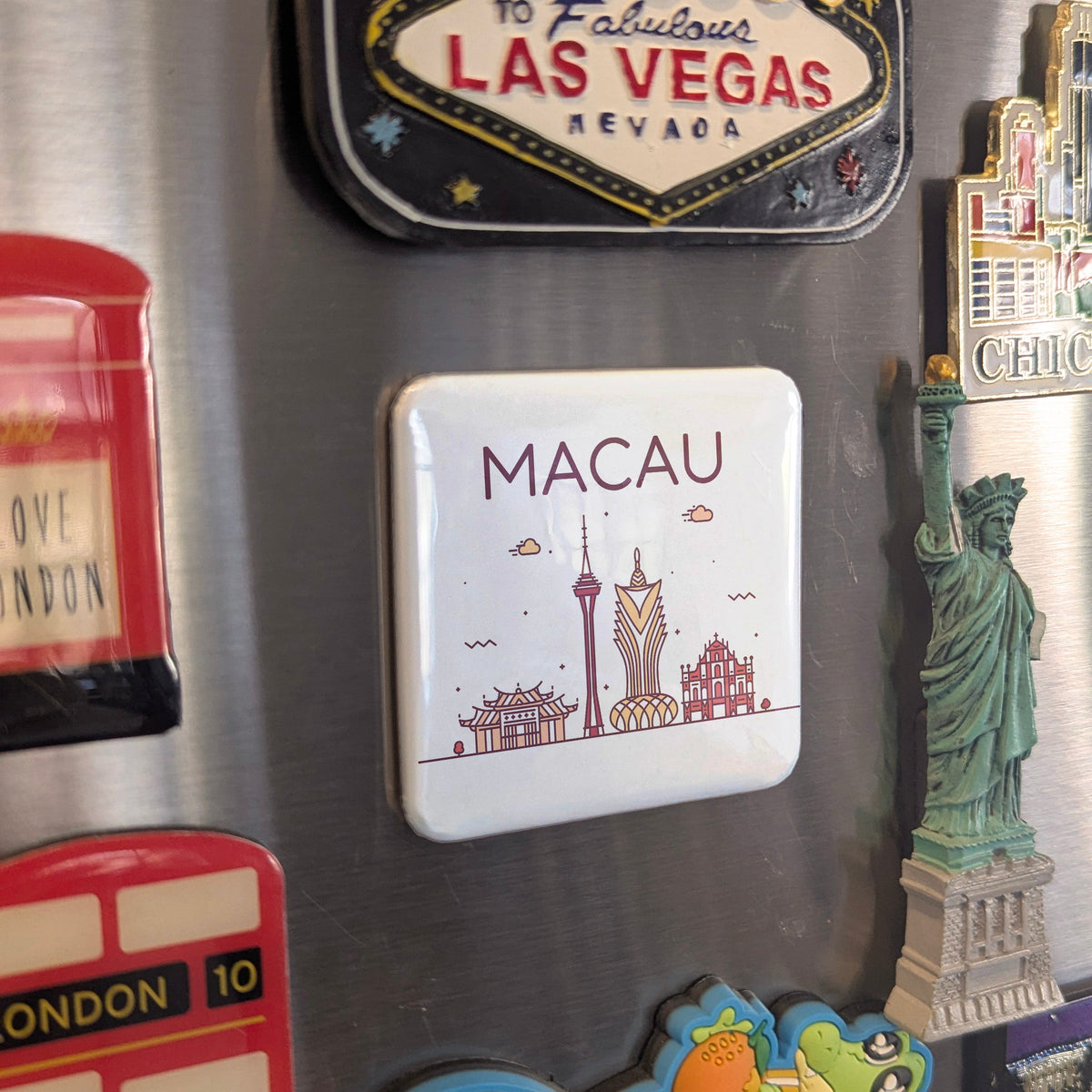 Macau China Asia Magnet | Las Vegas of the Orient on the Pearl River | 2x2 | Made in Canada