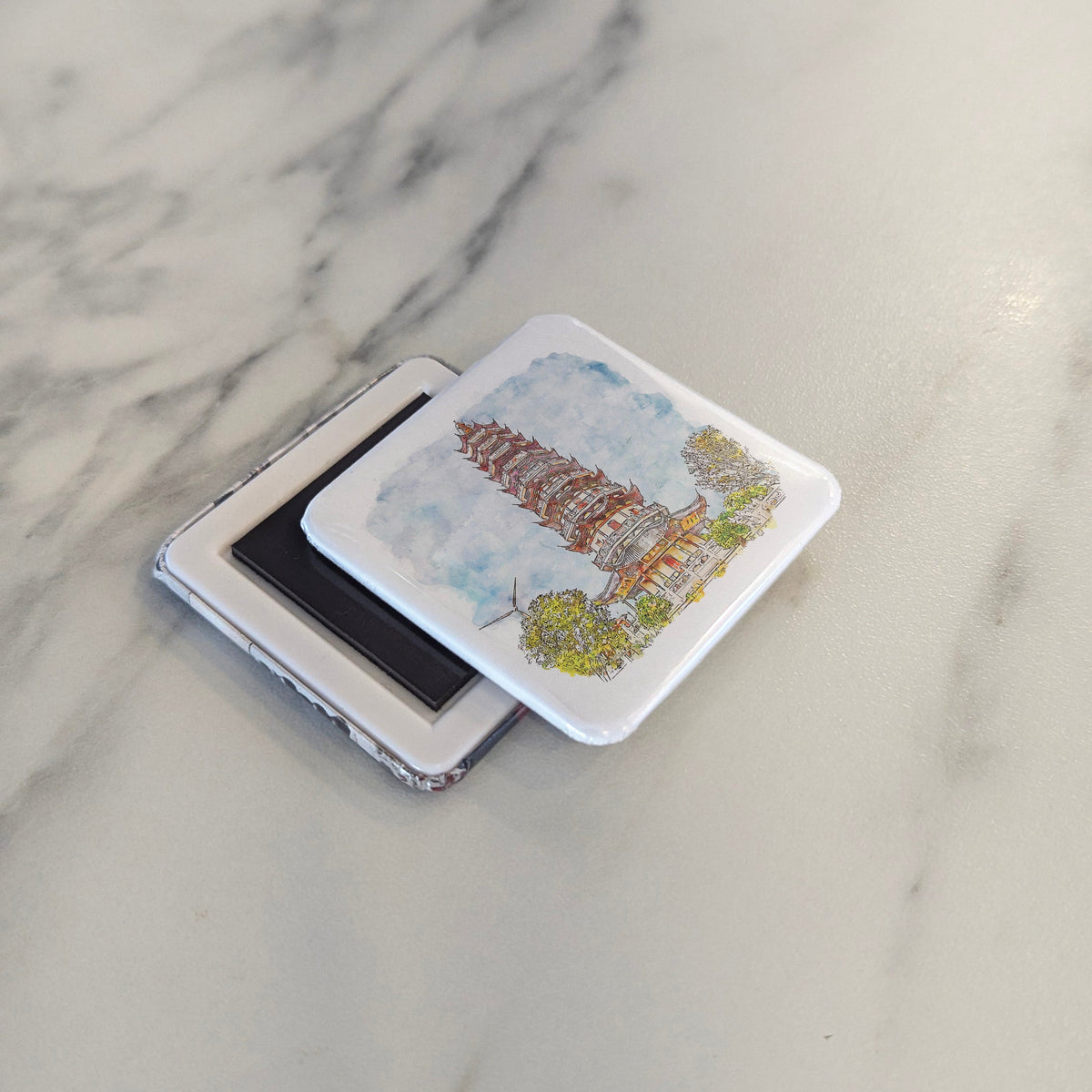 Shanghai China Asia Magnet | Pagoda City Where East Meets West | 2x2 | Made in Canada