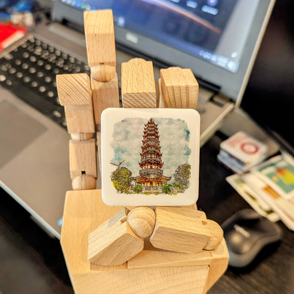Shanghai China Asia Magnet | Pagoda City Where East Meets West | 2x2 | Made in Canada