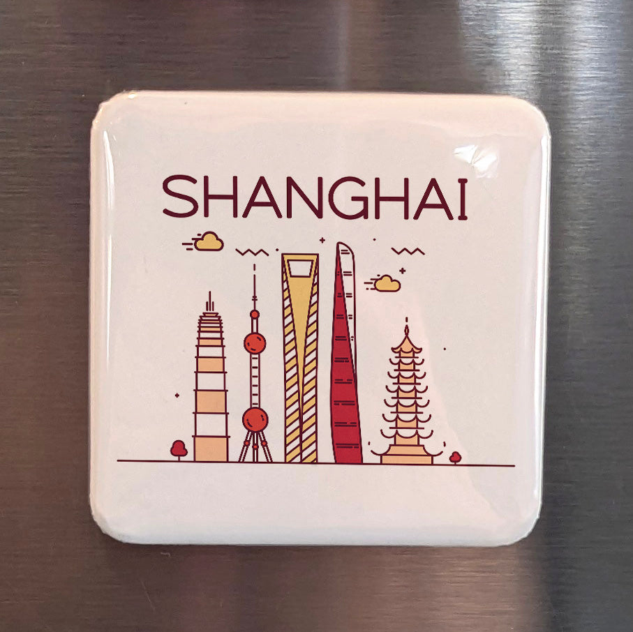 Shanghai China Asia Magnet | Pearl of the Orient on the Huangpu River | 2x2 | Made in Canada