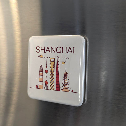 Shanghai China Asia Magnet | Pearl of the Orient on the Huangpu River | 2x2 | Made in Canada - PhiloPerse