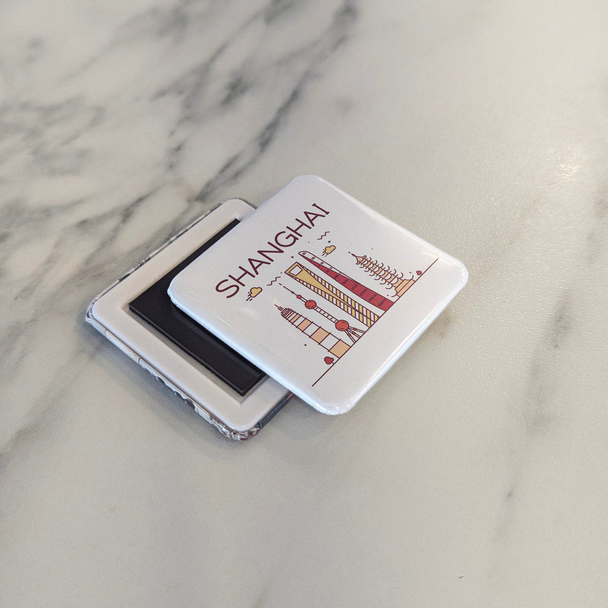 Shanghai China Asia Magnet | Pearl of the Orient on the Huangpu River | 2x2 | Made in Canada