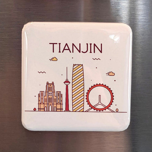 Tianjin Chine Asie Aimant | Ville portuaire de la passerelle de la mer de Bohai | 2x2 | Fabriqué au Canada