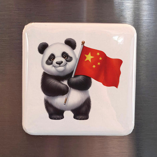 Imán China Asia | Panda Gigante de las Tierras Altas de Sichuan | 2x2 | Hecho en Canadá
