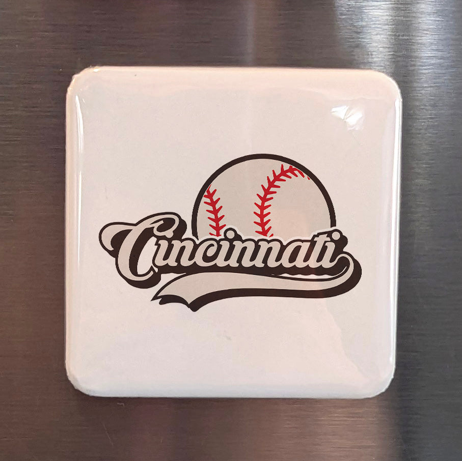 Cincinnati Ohio Magnet | Reds Country | 2×2 | Made in Canada - PhiloPerse