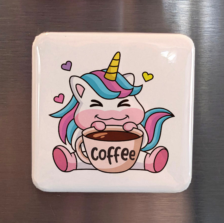 Coffee Unicorn Magnet | A Cup of Magic | 2×2 | Made in Canada - PhiloPerse