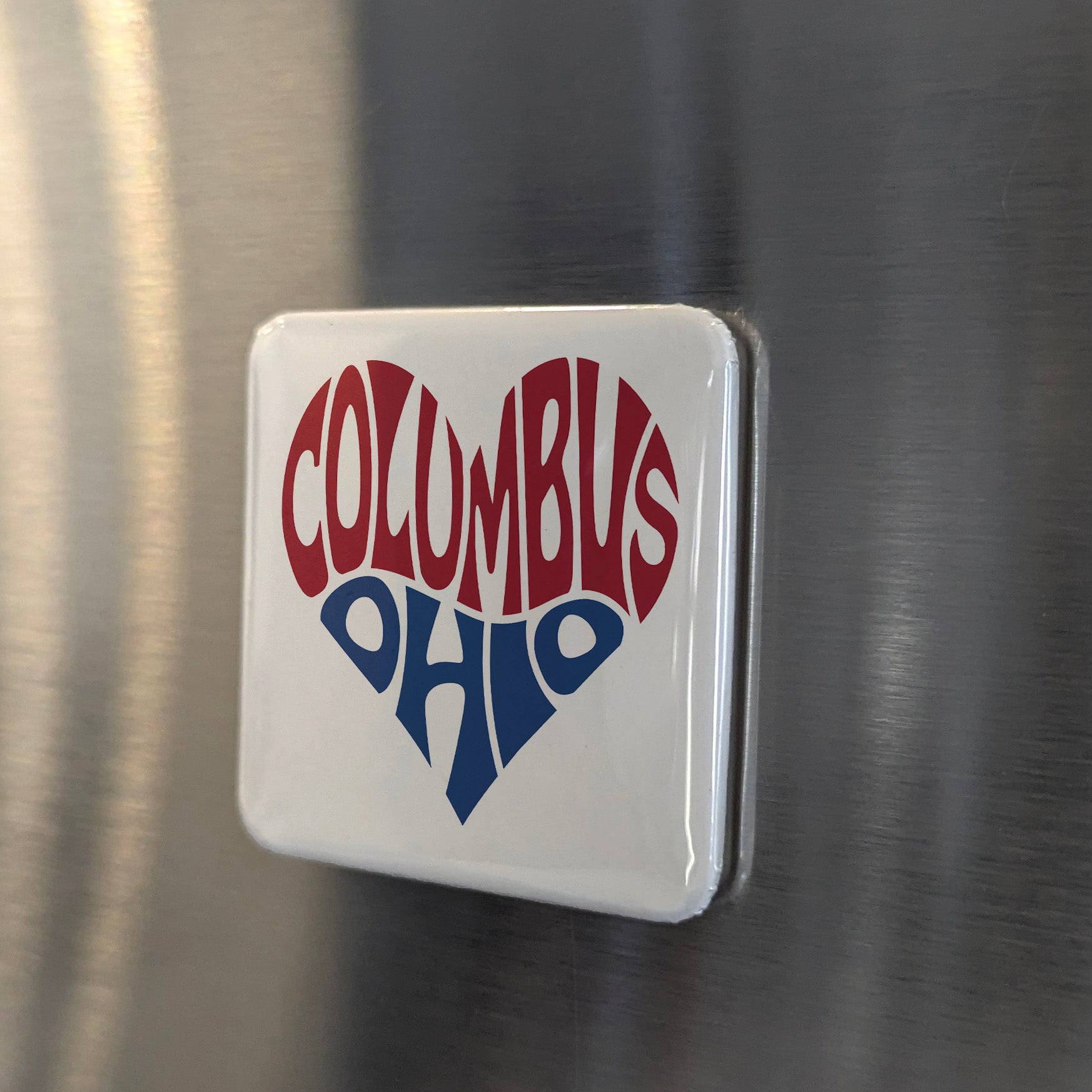 Columbus Ohio Magnet | Buckeye Heart | 2×2 | Made in Canada - PhiloPerse