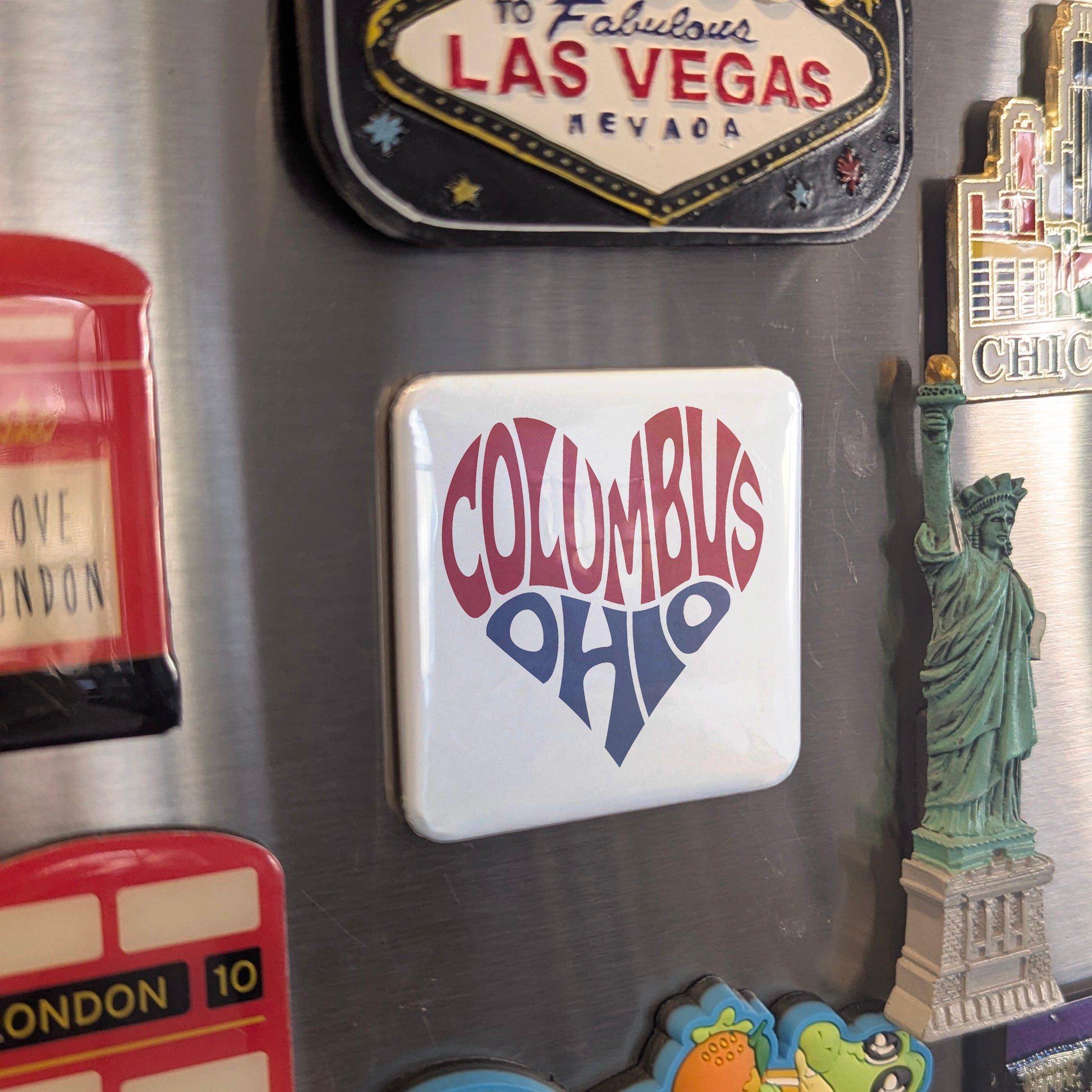 Columbus Ohio Magnet | Buckeye Heart | 2×2 | Made in Canada - PhiloPerse