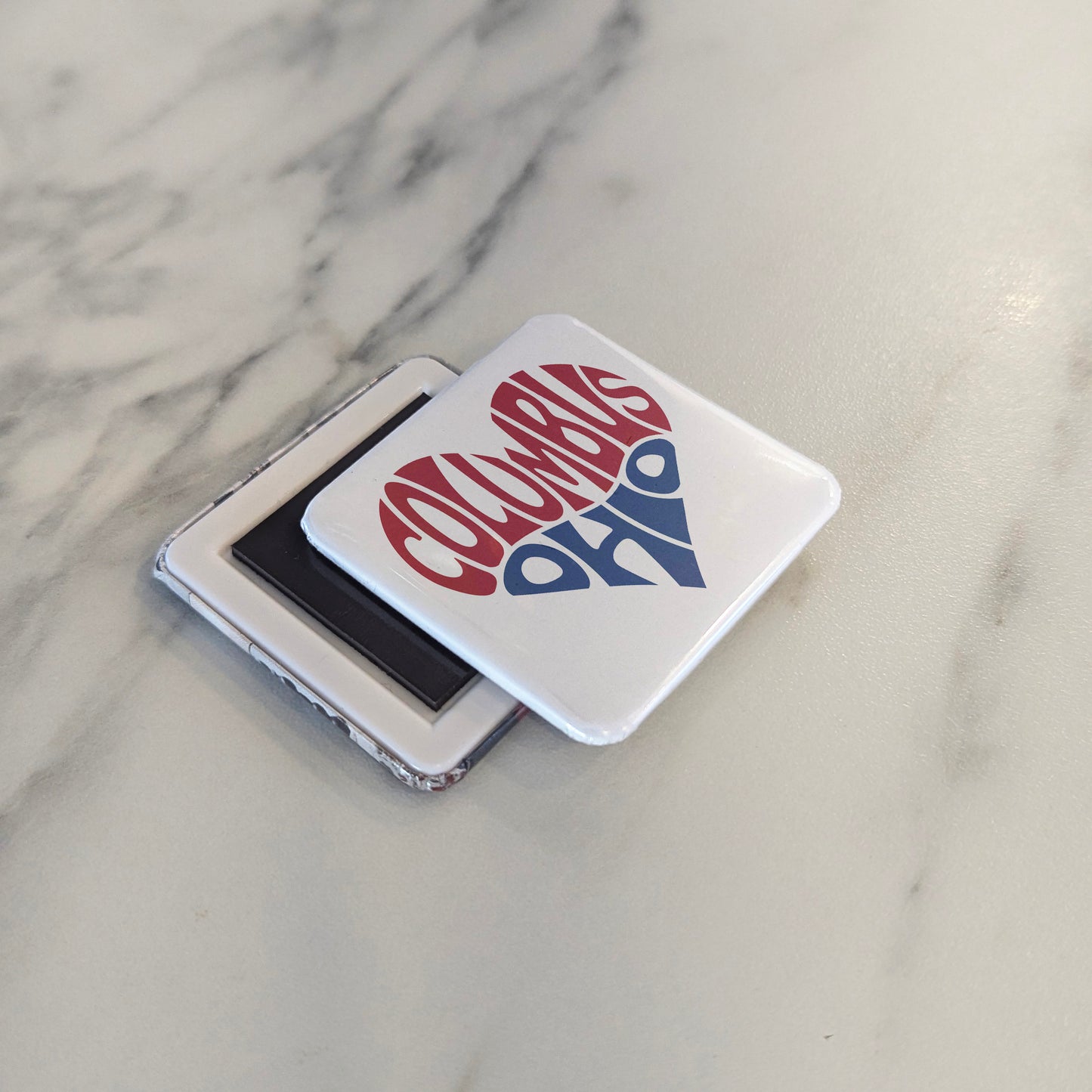Columbus Ohio Magnet | Buckeye Heart | 2×2 | Made in Canada - PhiloPerse