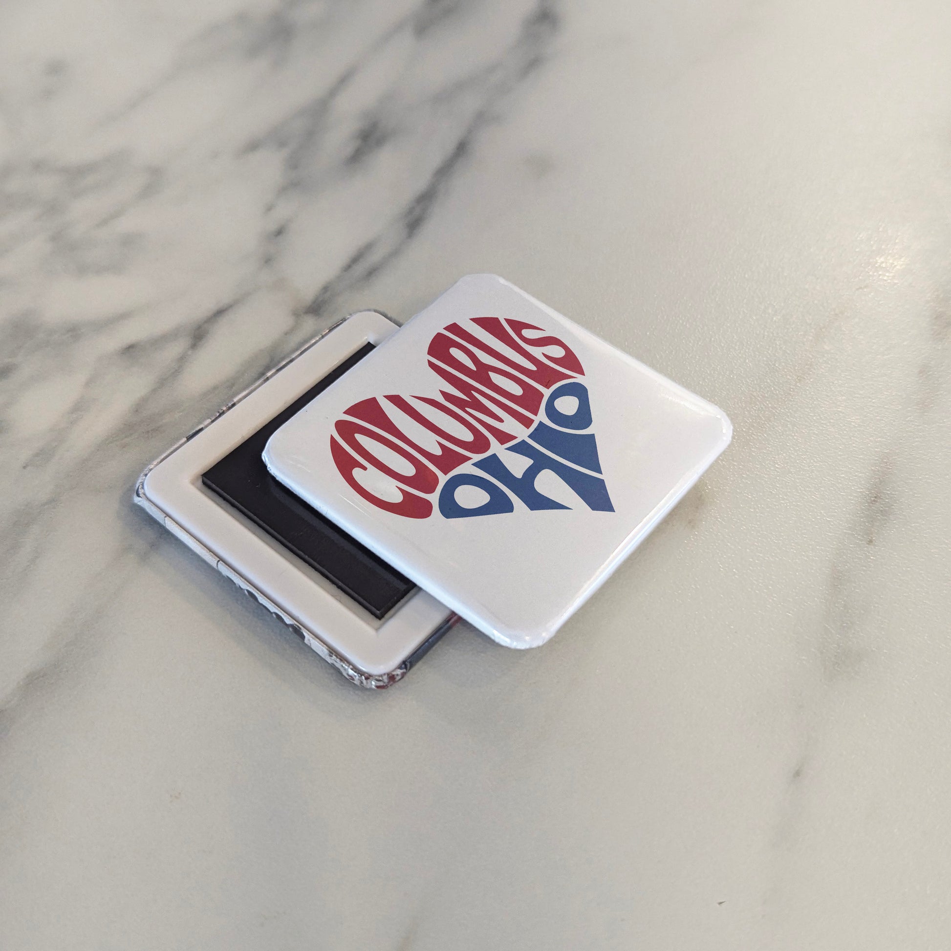 Columbus Ohio Magnet | Buckeye Heart | 2×2 | Made in Canada - PhiloPerse