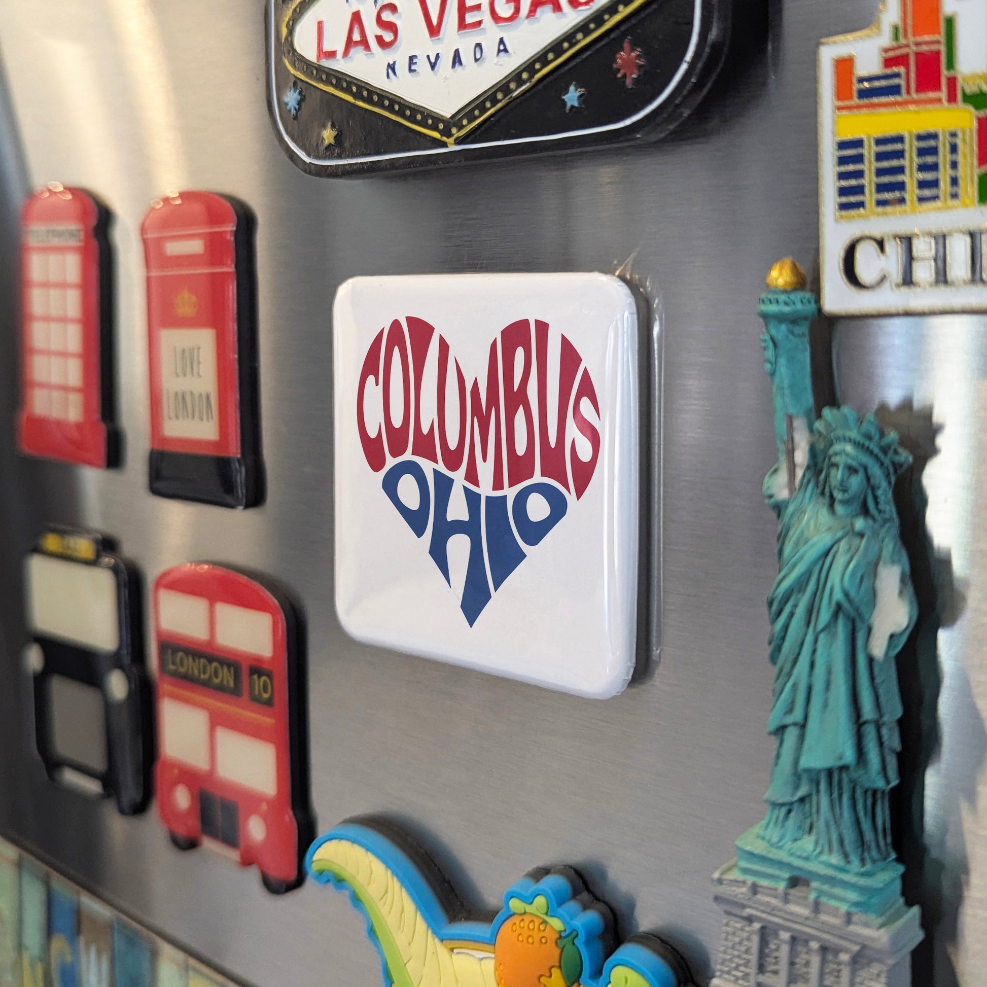 Columbus Ohio Magnet | Buckeye Heart | 2×2 | Made in Canada - PhiloPerse