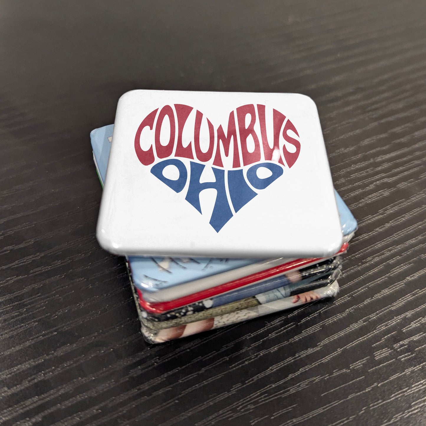 Columbus Ohio Magnet | Buckeye Heart | 2×2 | Made in Canada - PhiloPerse