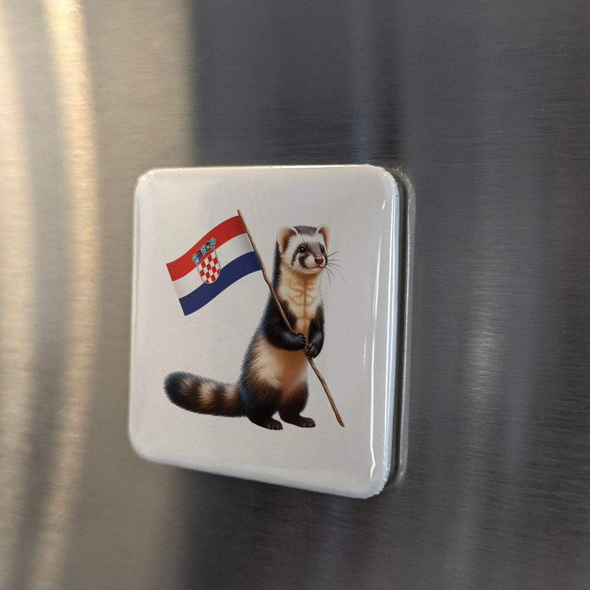 Croatia Magnet | European Pine Marten Kuna of the Adriatic Homeland | 2x2 | Made in Canada