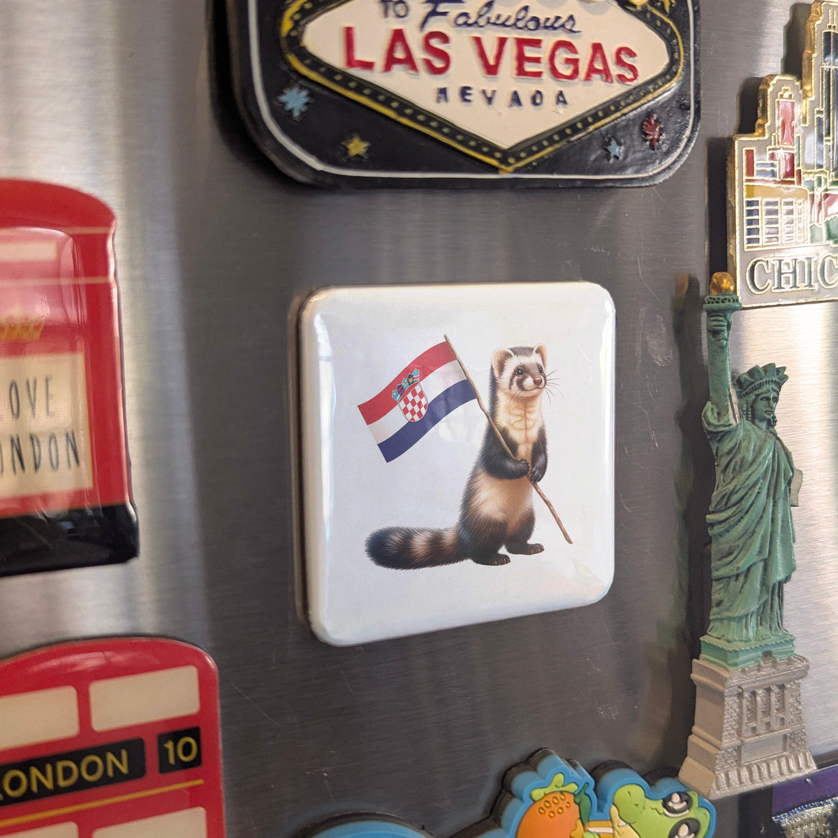 Croatia Magnet | European Pine Marten Kuna of the Adriatic Homeland | 2x2 | Made in Canada