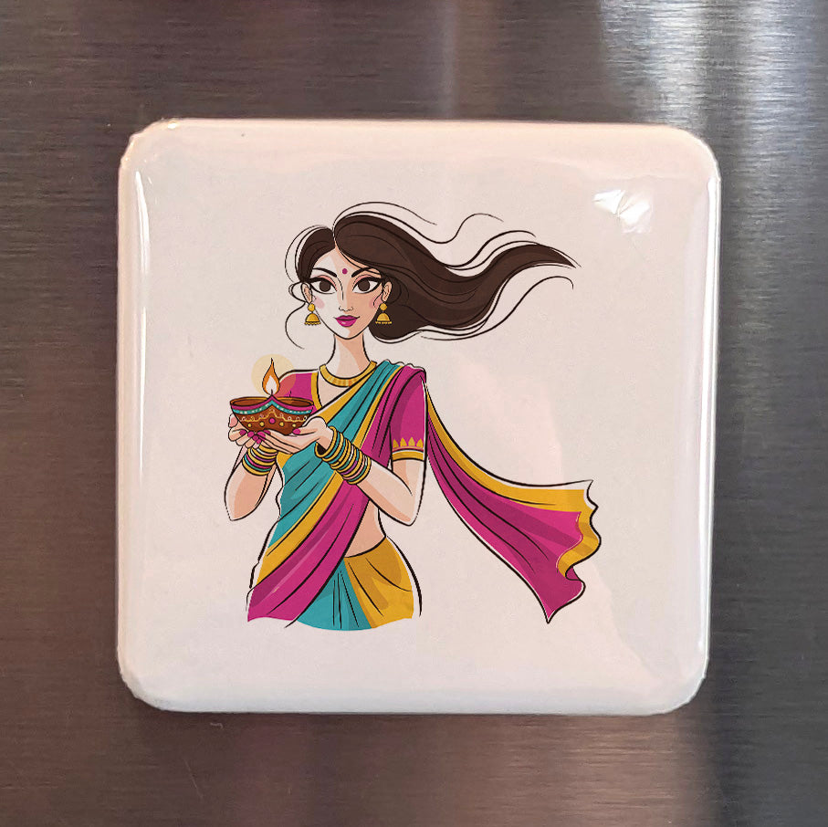 Asia Magnet | Indian Culture Colours of the Subcontinent | 2x2 | Made in Canada