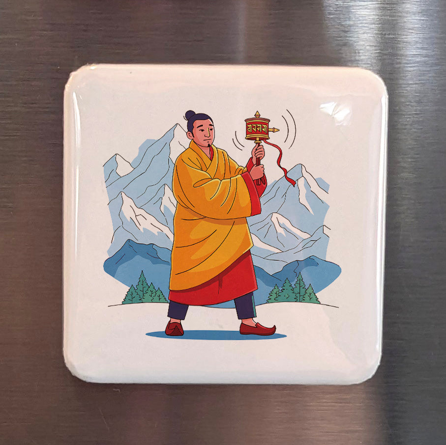 Asia Magnet | Tibetan Himalayan Buddhist Roof of the World | 2x2 | Made in Canada