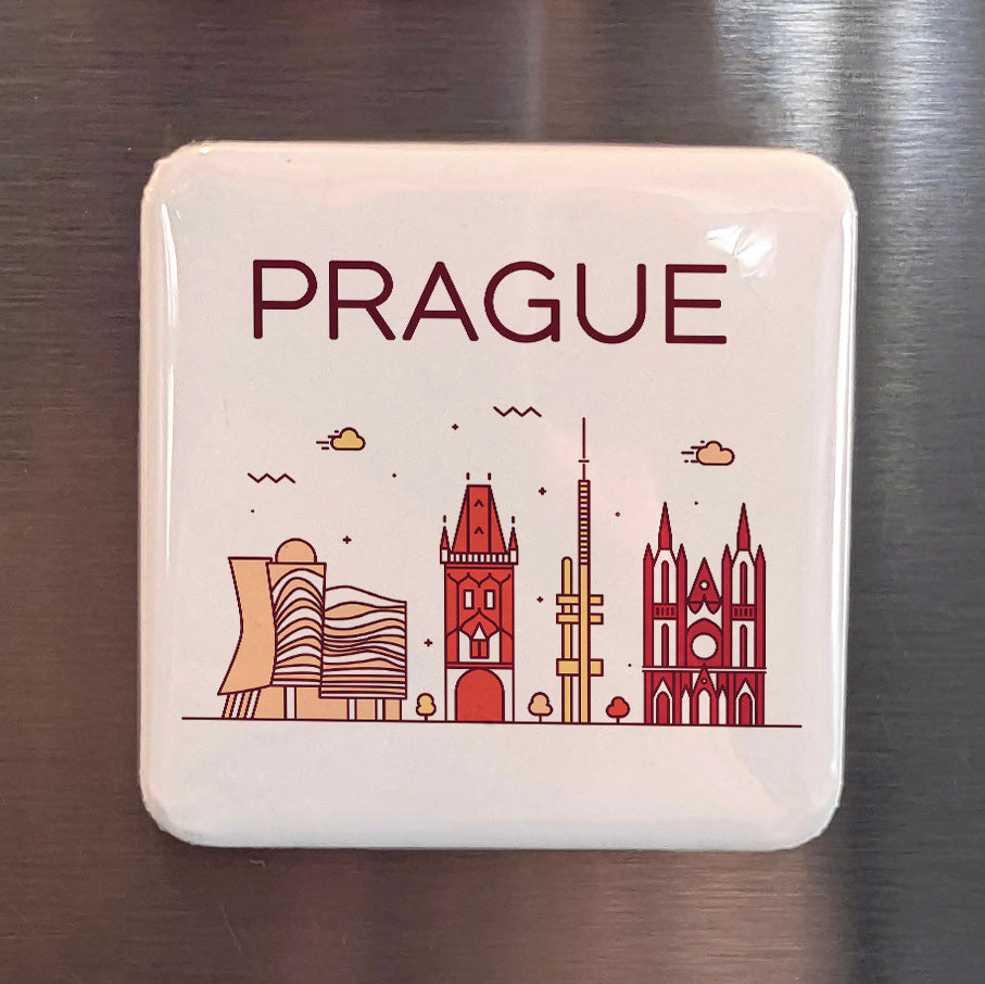 Prague Czech Republic Magnet | City of a Hundred Spires on the Vltava | 2x2 | Made in Canada