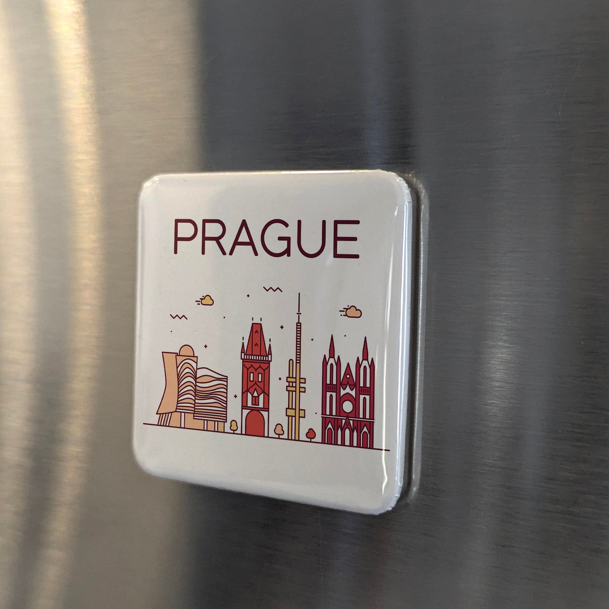 Prague Czech Republic Magnet | City of a Hundred Spires on the Vltava | 2x2 | Made in Canada