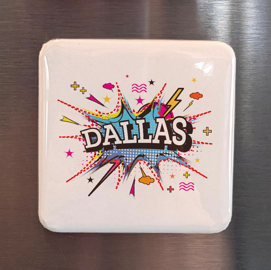 Dallas Texas Magnet | Big D City Pride | 2×2 | Made in Canada - PhiloPerse