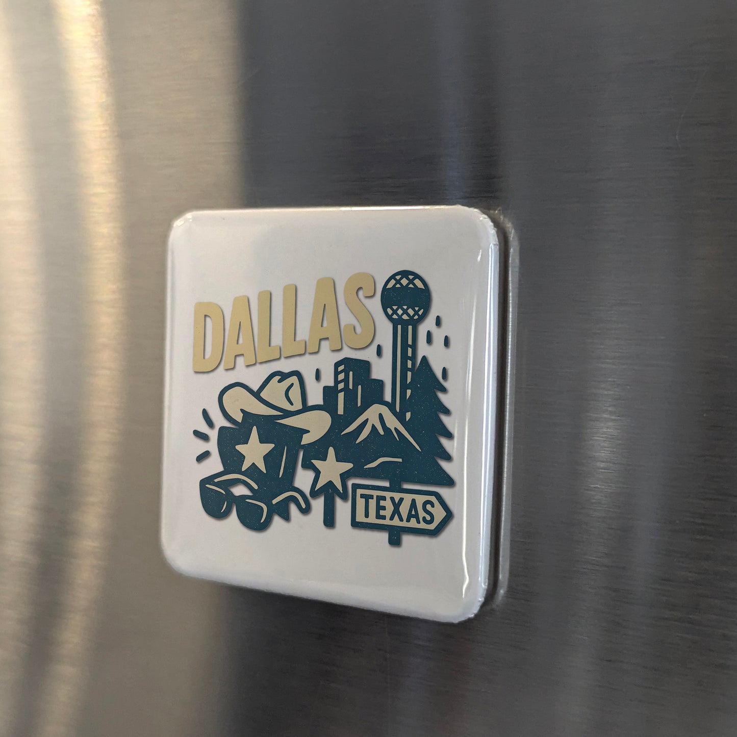 Dallas Texas Magnet | | 2×2 | Made in Canada - PhiloPerse