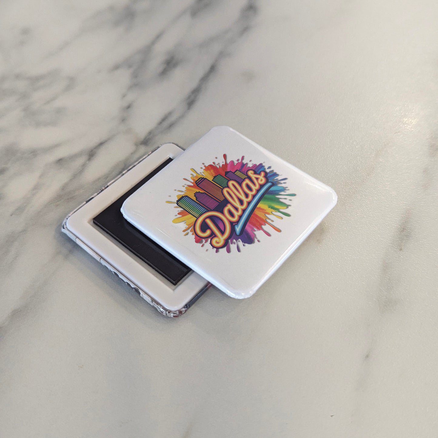 Dallas Texas Magnet | Colorful Skyline | 2×2 | Made in Canada - PhiloPerse