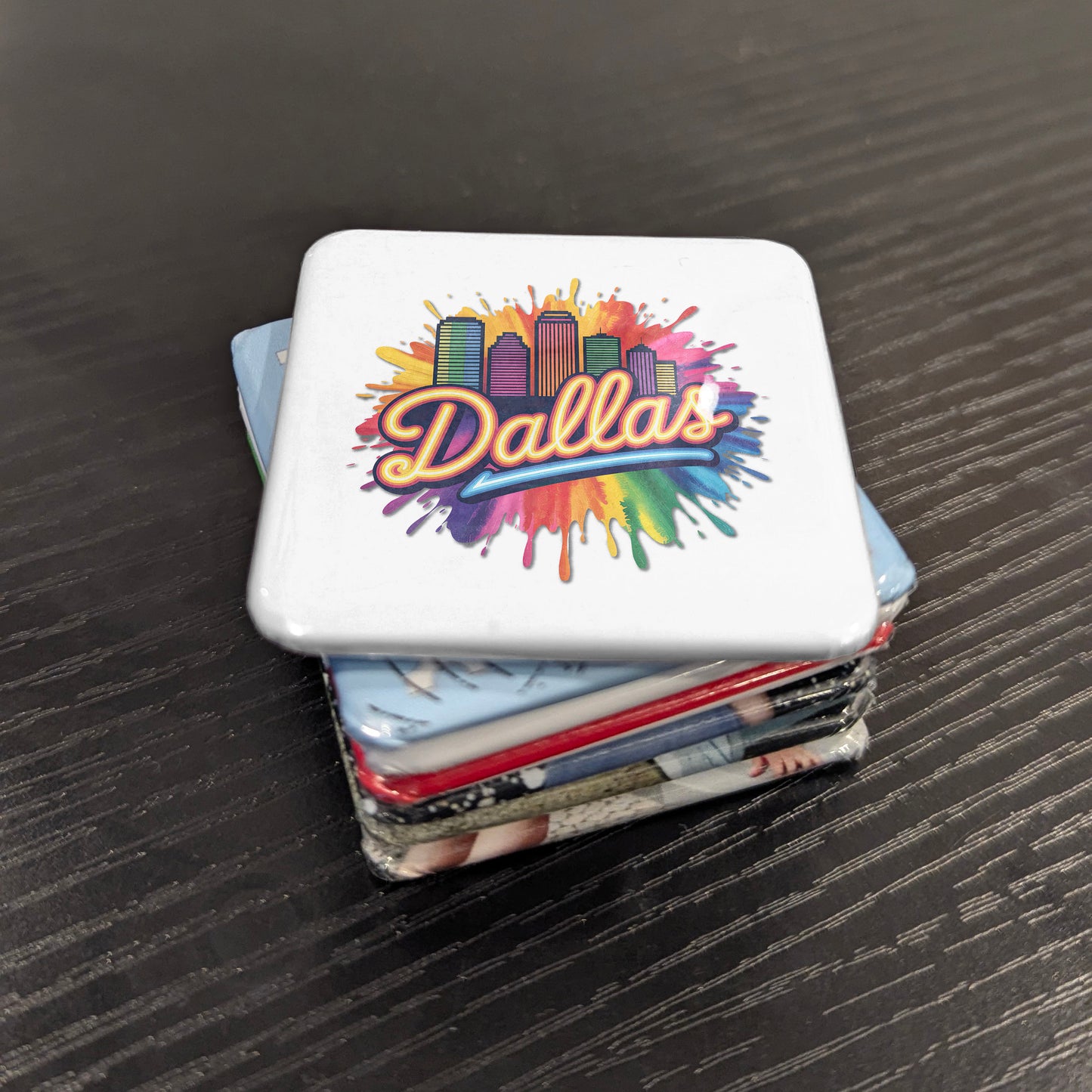 Dallas Texas Magnet | Colorful Skyline | 2×2 | Made in Canada - PhiloPerse