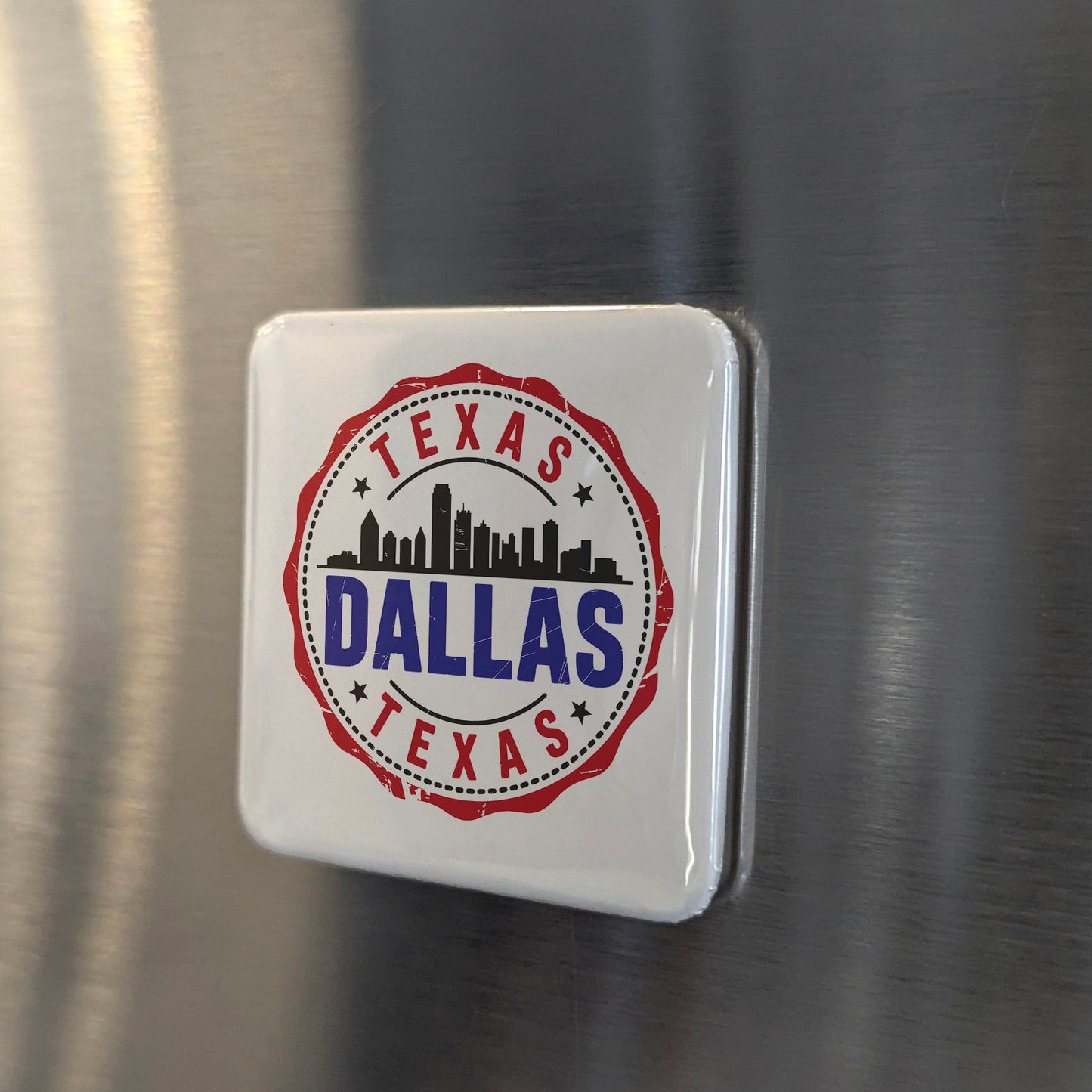 Dallas Texas Magnet | Texas Stamp | 2×2 | Made in Canada - PhiloPerse