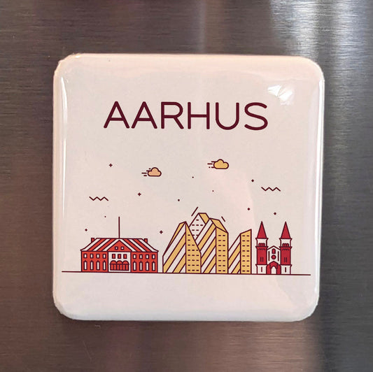 Aarhus Denmark Magnet | City of Smiles on the Jutland Peninsula | 2x2 | Made in Canada