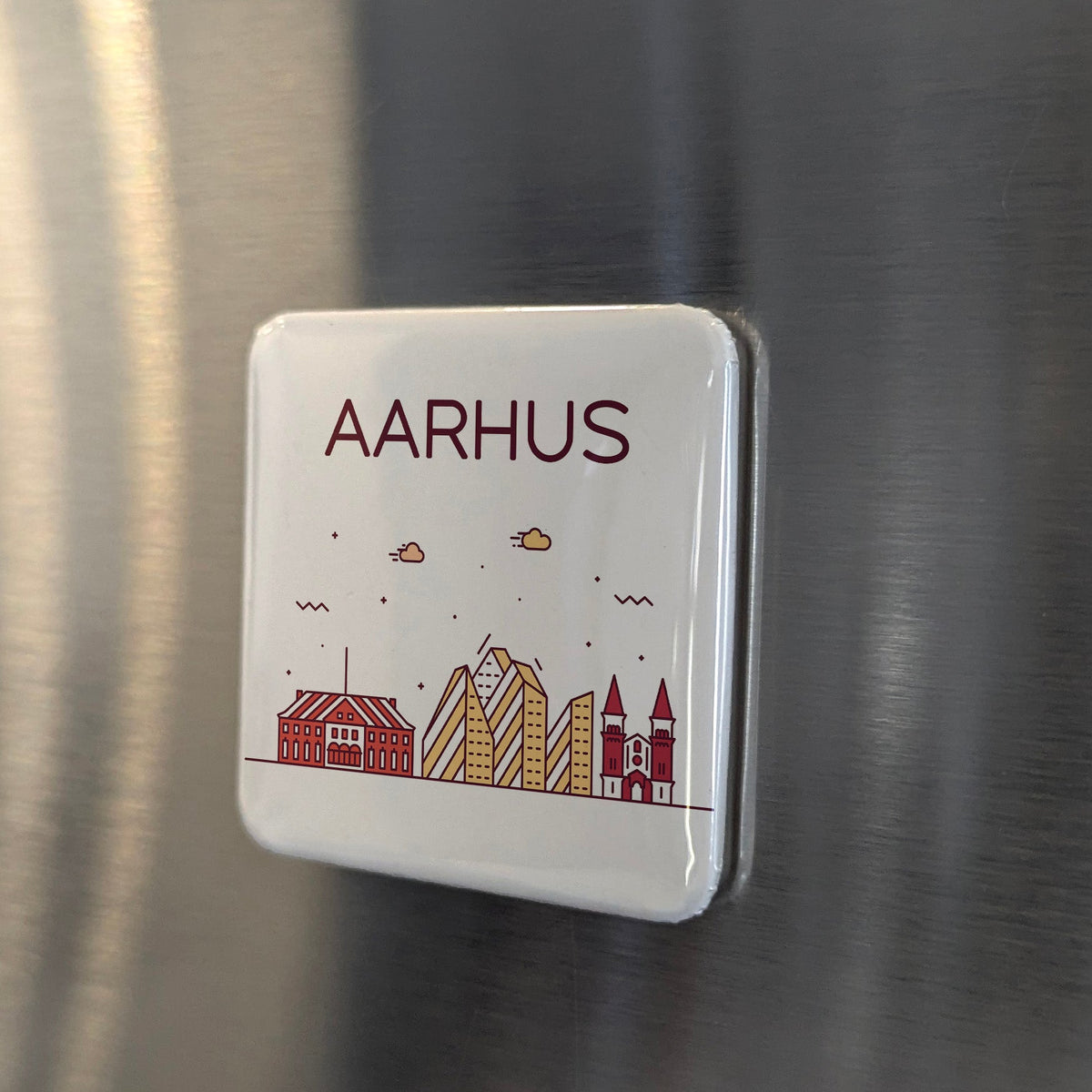 Aarhus Denmark Magnet | City of Smiles on the Jutland Peninsula | 2x2 | Made in Canada