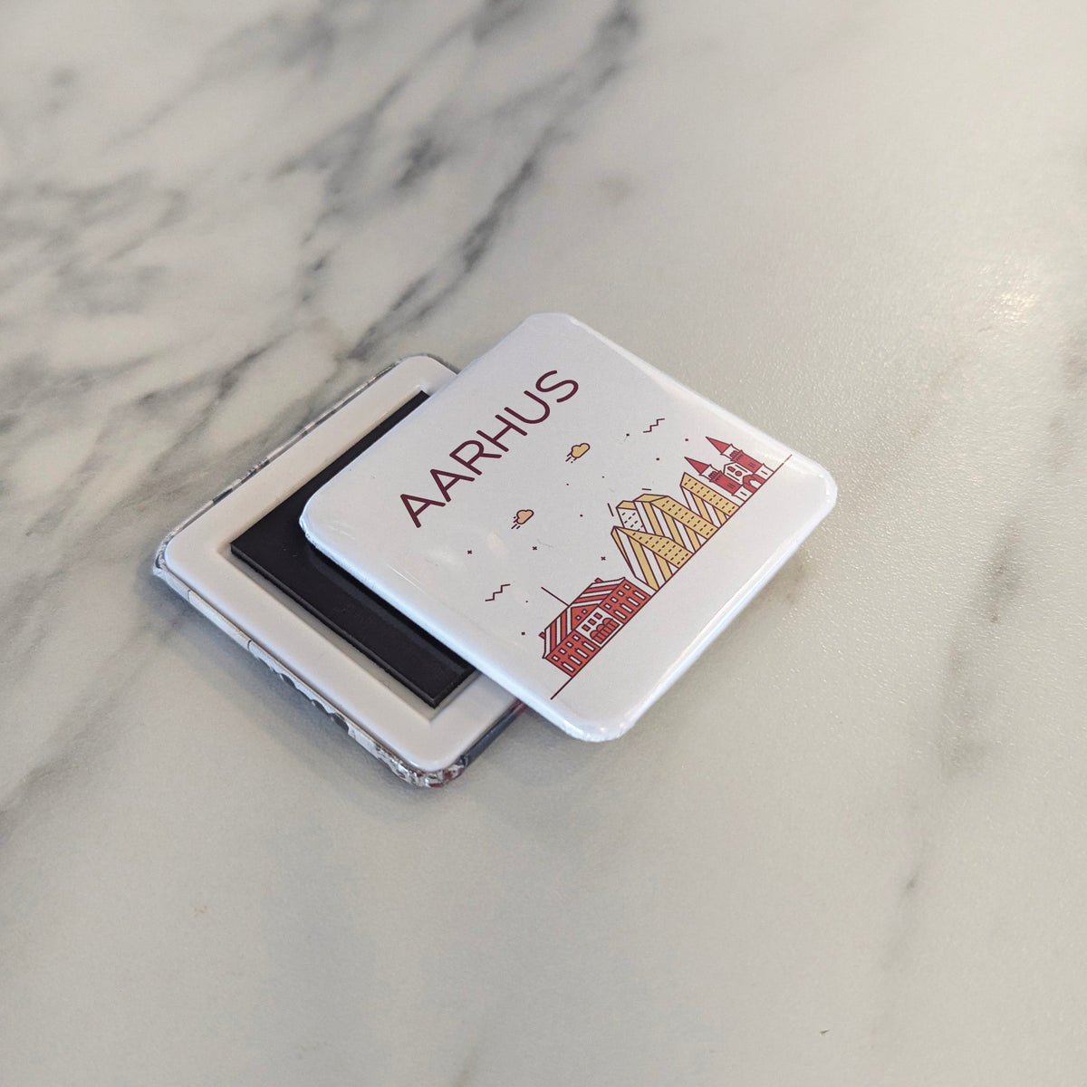 Aarhus Denmark Magnet | City of Smiles on the Jutland Peninsula | 2x2 | Made in Canada