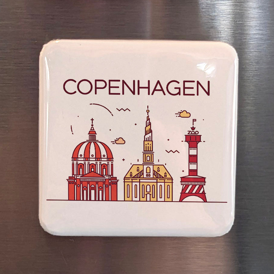 Copenhagen Denmark Magnet | City of Spires and Hygge on the Oresund | 2x2 | Made in Canada
