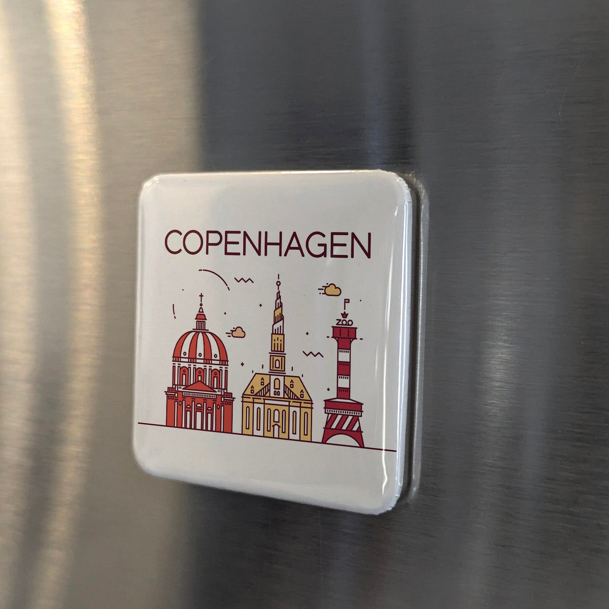 Copenhagen Denmark Magnet | City of Spires and Hygge on the Oresund | 2x2 | Made in Canada