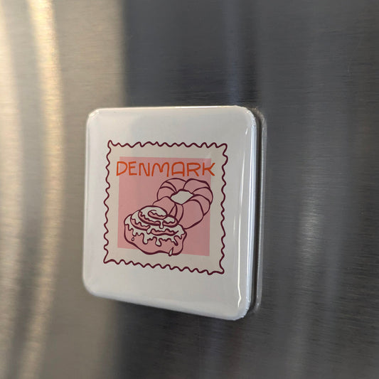 Denmark Magnet | Wienerbrød Danish Pastry of the Nordic Breakfast Table | 2x2 | Made in Canada - PhiloPerse