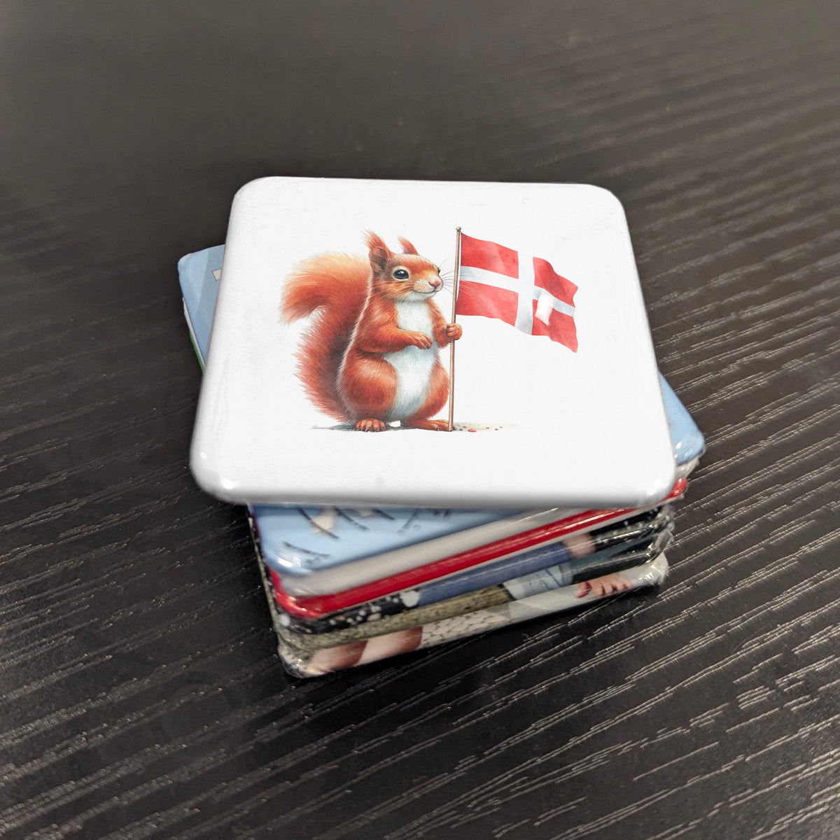 Denmark Magnet | Red Squirrel of the Danish Beech Forests and Heathlands | 2x2 | Made in Canada