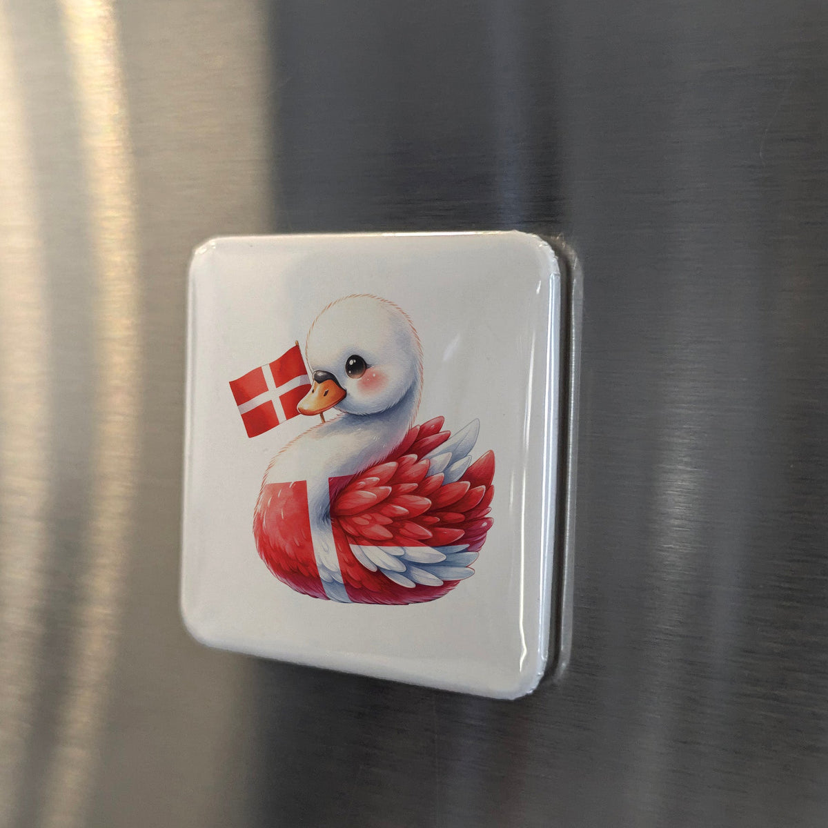 Denmark Magnet | Mute Swan of the Danish Lakes and Hans Christian Andersen's Fairy Tales | 2x2 | Made in Canada