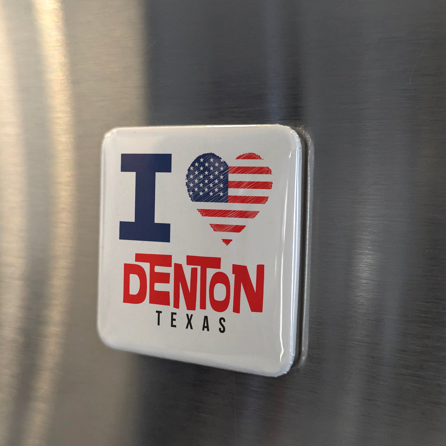 Denton Texas Magnet | Lone Star Town | 2×2 | Made in Canada - PhiloPerse