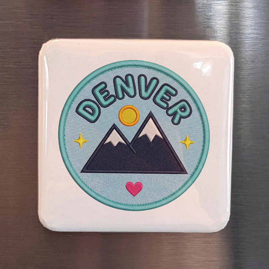 Denver Colorado Magnet | Rocky Mountain | 2×2 | Made in Canada - PhiloPerse