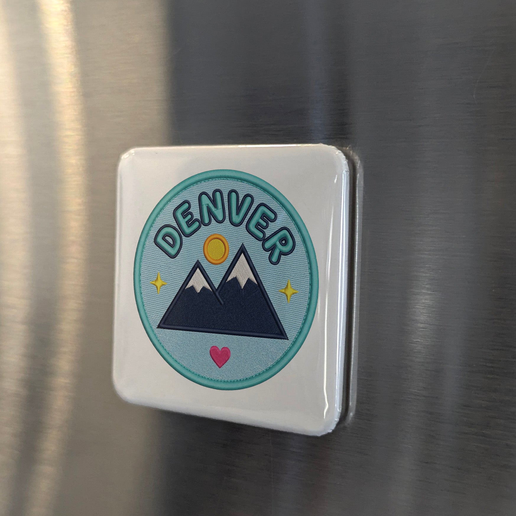 Denver Colorado Magnet | Rocky Mountain | 2×2 | Made in Canada - PhiloPerse