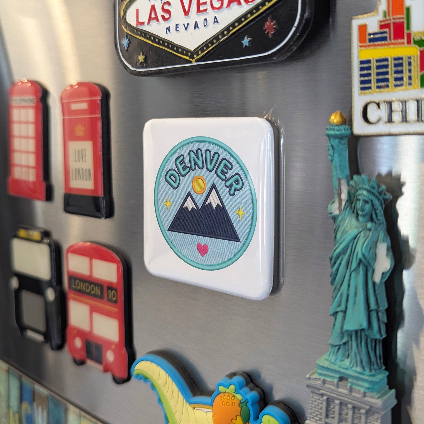 Denver Colorado Magnet | Rocky Mountain | 2×2 | Made in Canada - PhiloPerse