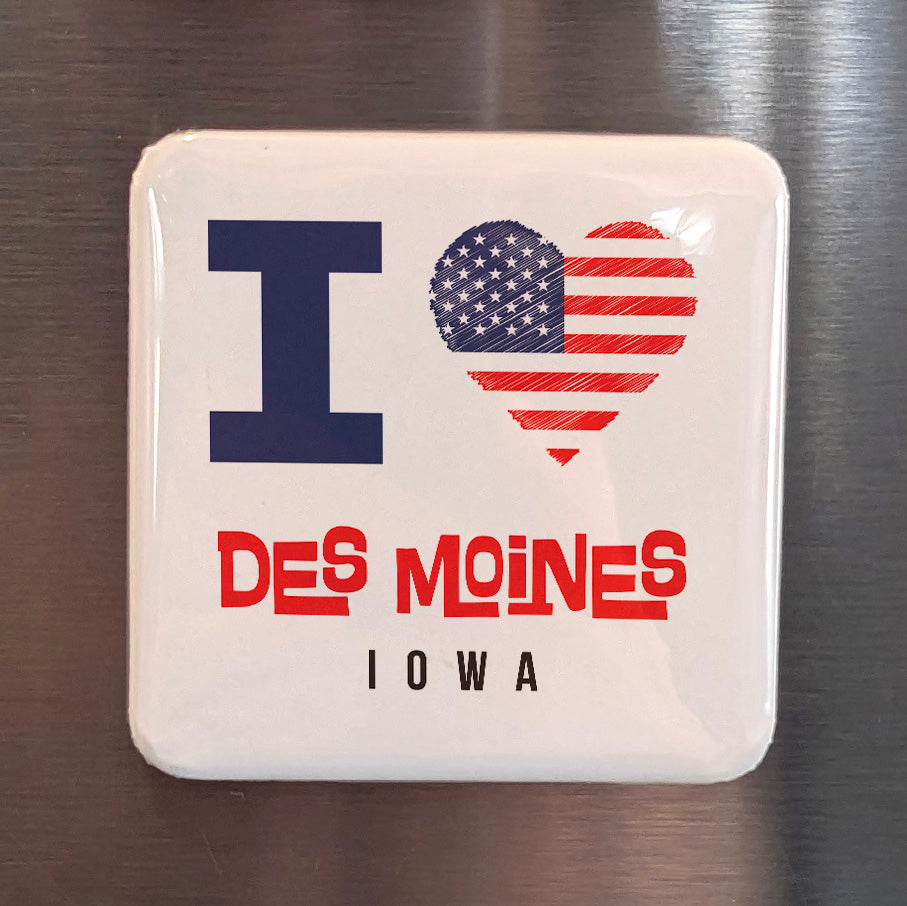 Des Moines Iowa Magnet | City of Certainty | 2×2 | Made in Canada - PhiloPerse