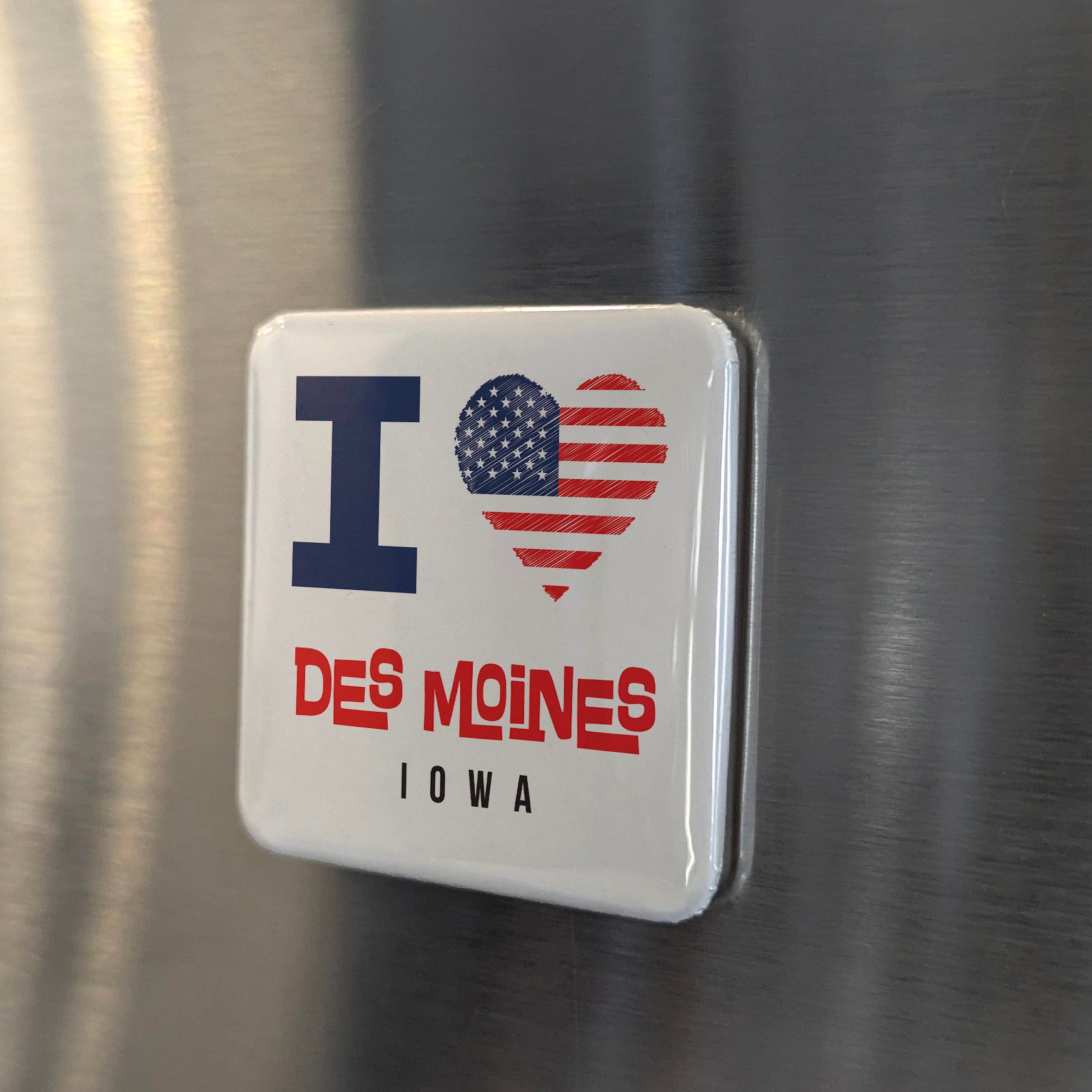 Des Moines Iowa Magnet | City of Certainty | 2×2 | Made in Canada - PhiloPerse