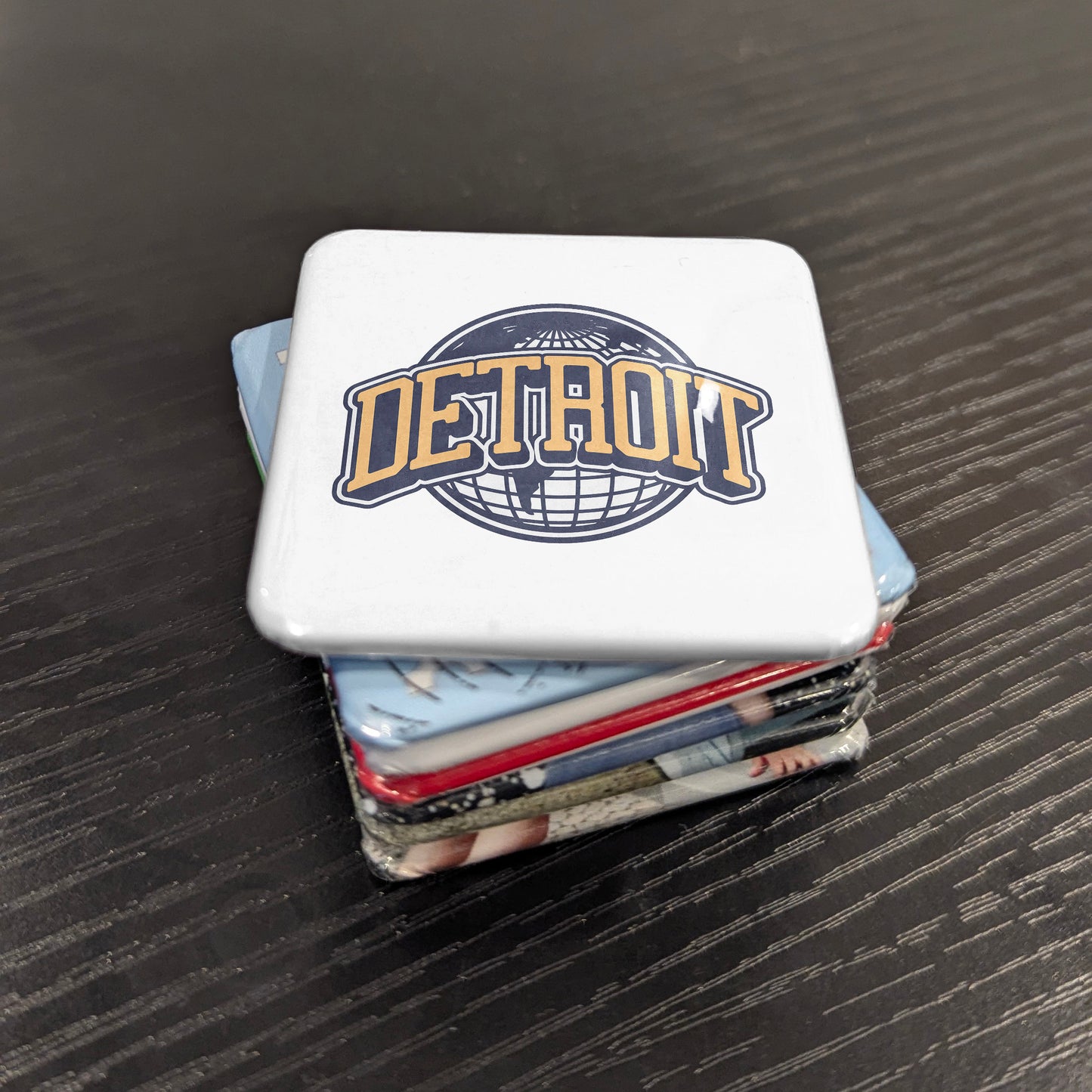 Detroit Michigan Magnet | Motor City Globe | 2×2 | Made in Canada - PhiloPerse